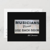 Muzikanten: gebruik achterdeur briefkaart (Voorkant / Achterkant)