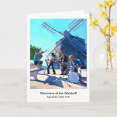 Muzikanten op de windmolen kaart (Gele Bloem)