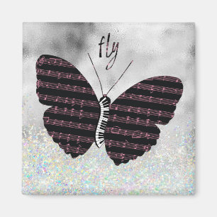 Muzikanten, zangers, pianist Butterfly Magneet