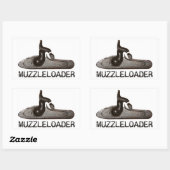 Muzzleoader broek & hamer, zwart poeder geweer rechthoekige sticker (Vel)