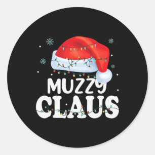 Muzzy Claus Xmas Familie Bijpassende Grappige Oma Ronde Sticker