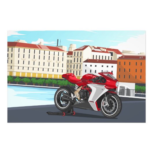 MV Agusta Superveloce in Venedig Foto Afdruk (Voorkant)