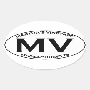 MV - Martha's Vineyard Massachusetts Ovale Sticker