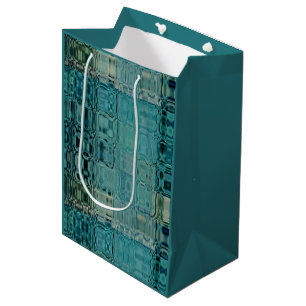 MVB Blue Teal- FauxGlass -Inpakpapier Medium Cadeauzakje
