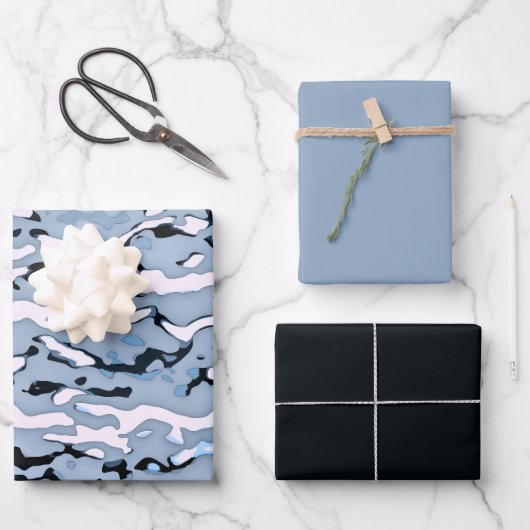 MVB Cameo lichtblauw ontwerp Inpakpapier Vel (Voorkant)