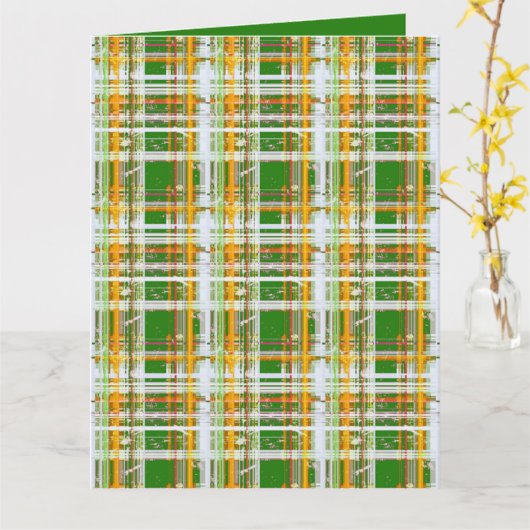 MVB Fall Plaid Green/Orange/Yellow Design Kaart (Gele Bloem)