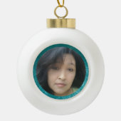 MVB Faux Velvet Teal Customizable Design Keramische Bal Ornament (Voorkant)