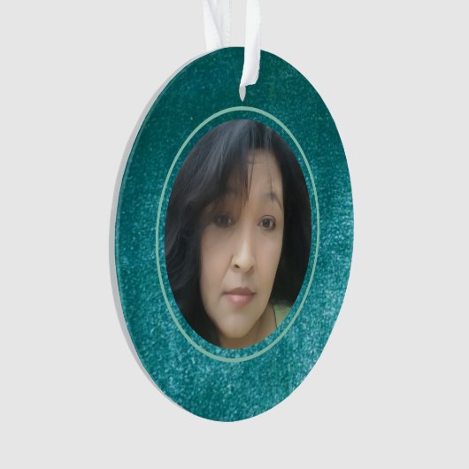 MVB Faux Velvet Teal Customizable Design Ornament (voorkant)