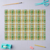 MVB Herfst Plaid Groen/Sinaasappel/Geel Ontwerp Tissuepapier (Craft)