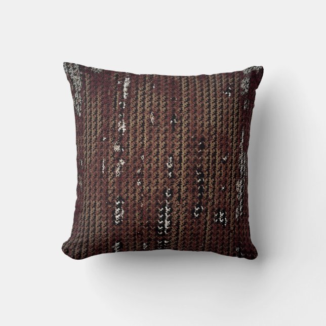 MVB Land Faux Burlap Patroon-2 Toon Bruin Kussen (Voorkant)
