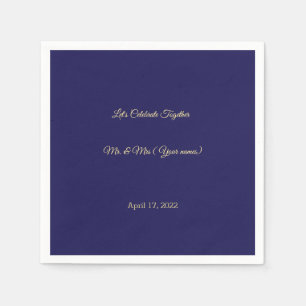 MVB Navy Faux Metallic Goud Design Servetten