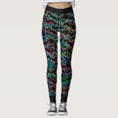 MVB Neon Effect Wave Links Ontwerp Leggings (Voorkant)