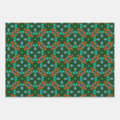 MVB Retro Blauw Patroon met Gele Bloem Ontwerp Inpakpapier Vel (Voorkant)