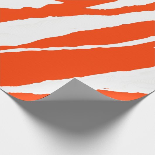 MVB Tiger Stripes Design - Sinaasappel & Wit Cadeaupapier (Hoek)