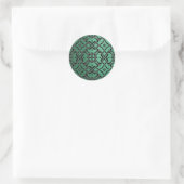 MVB X Kant Pattern Sticker- Blauwgroen Groen Ronde Sticker (Tas)