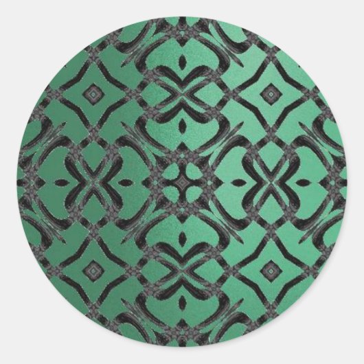 MVB X Kant Pattern Sticker- Blauwgroen Groen Ronde Sticker (Voorkant)