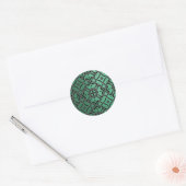 MVB X Kant Pattern Sticker- Blauwgroen Groen Ronde Sticker (Envelop)