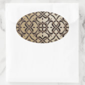 MVB X Kant Pattern Sticker- Champagne & Bruin Ovale Sticker (Tas)