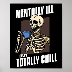 Mvoorbije Il, maar volledig Chill Halloween Skelet Poster