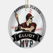 MVP Baseball ⚾ Player Keramisch Ornament (Links)