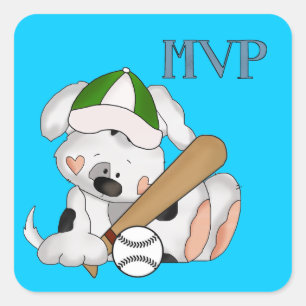 MVP Baseball Puppy autocollant de dessin animé