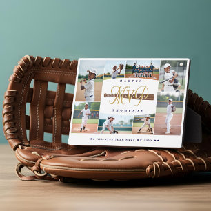 MVP-honkbalspeler sportfoto-collage aandenken Fotoplaat