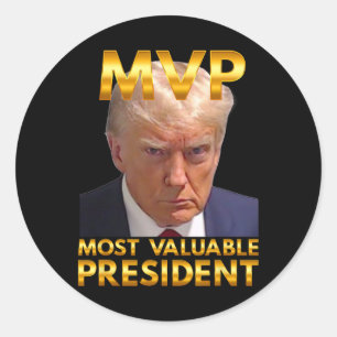 MVP meest waardevolle President Donald Trump New G Ronde Sticker