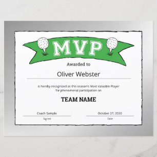 MVP Player - MVP-certificaten - Golfcertificaten