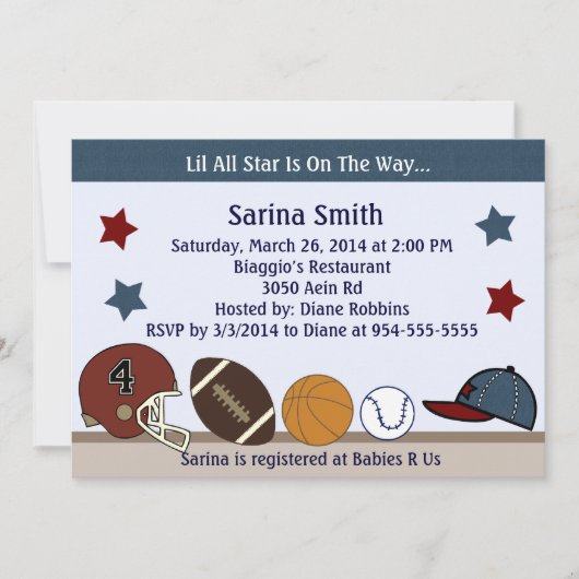 MVP/Sports2 Invitations Baby shower/fête d'anniver (Devant)