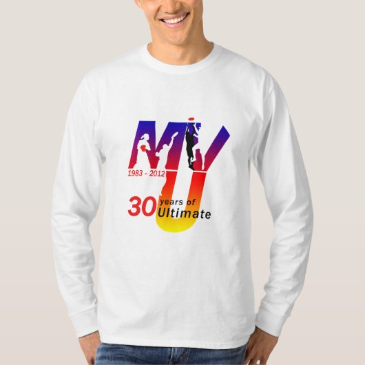 MVU 30 jaar schijfontwerp T-shirt (Voorkant)