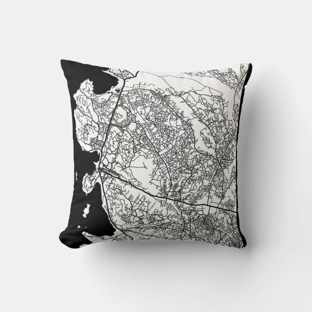 Mwanza Tanzania City Map Kussen (Voorkant)