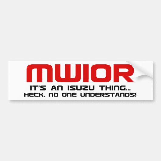MWIOR Bumpersticker (Voorkant)