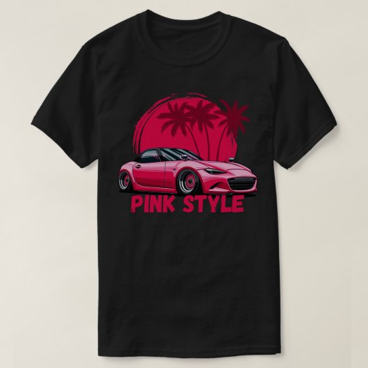 MX5 Miata Roze stijl T-shirt (Design voorkant)