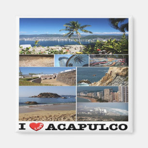 MX - Mexico - Acapulco - I Love - Collage Magneet