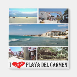 MX - Mexico Playa Del Carmen I Love Collage Mosaic Magneet