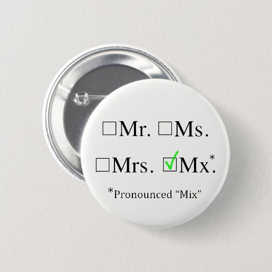 Mx. Nonbinary Prefix Button V2 (Voorkant /achterkant)