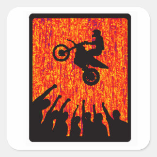 MX RED FLARES VIERKANTE STICKER