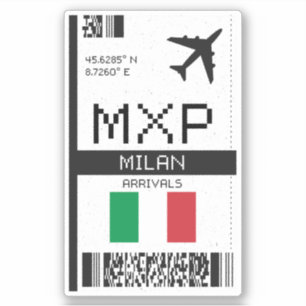 MXP Milaan-instapkaart - Italië Reizen Sticker