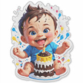 My 1st Cake Smash – Sweet Mess, Big Smiles Sticker (Voorkant)