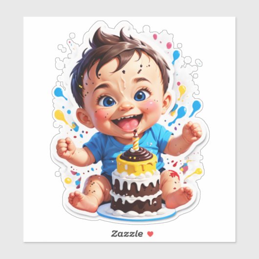My 1st Cake Smash – Sweet Mess, Big Smiles Sticker (Vel)