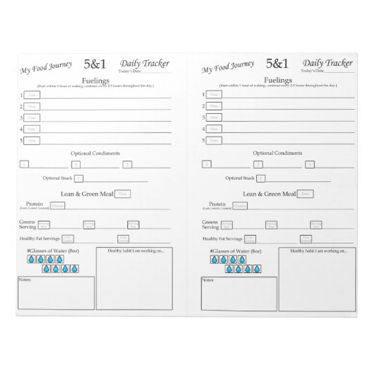 My 5 - 1 Food Tracker Notitieblok (Voorkant)