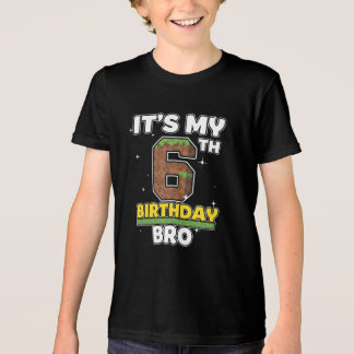 My 6th Birthday Bro Video Game Pixel  Tri-Blend Shirt