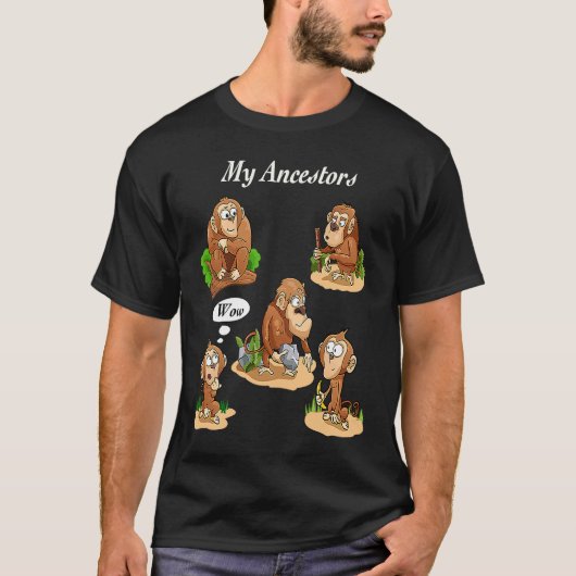 My Ancestors monkey graphic T-shirt (Voorkant)