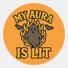 MY AURA IS LIT – Grappige Halloween Ghost Sticker