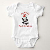 My Beary First Christmas – Panda with Santa Hat Romper (Voorkant)