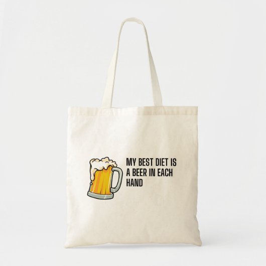 My Best Diet Is A Beer – Funny Drinking Gift Tote Bag (Voorkant)