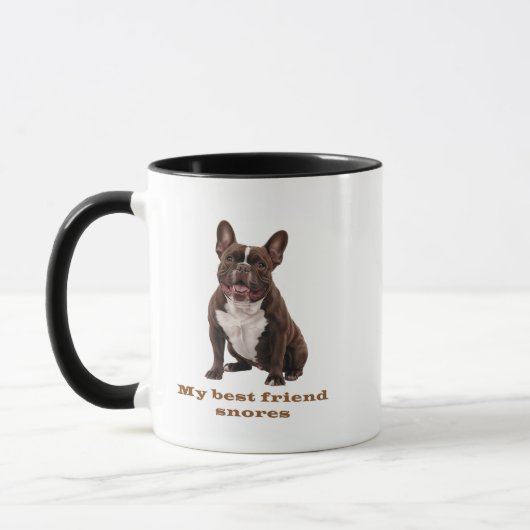 My Best Friend Snores – French Bulldog Brown Mug (Gauche)