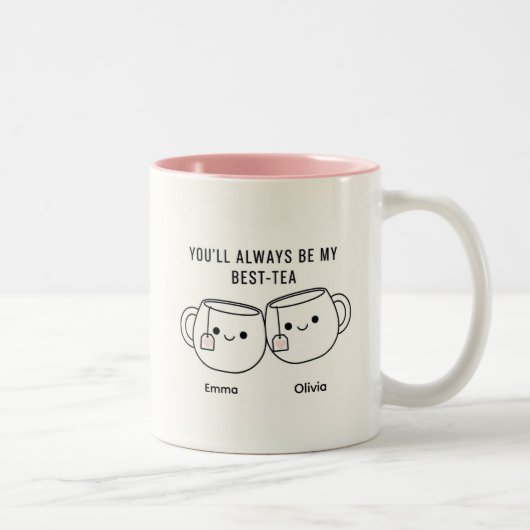 "My Best-Tea" Cute Personalized Best Friend Mug  (Droit)