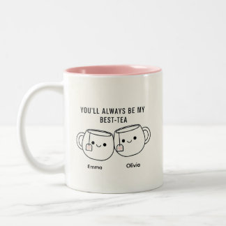 "My Best-Tea" Cute Personalized Best Friend Mug Tweekleurige Koffiemok