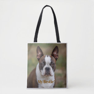 "My Bestie" Boston Terrier gepersonaliseerd Draagtas